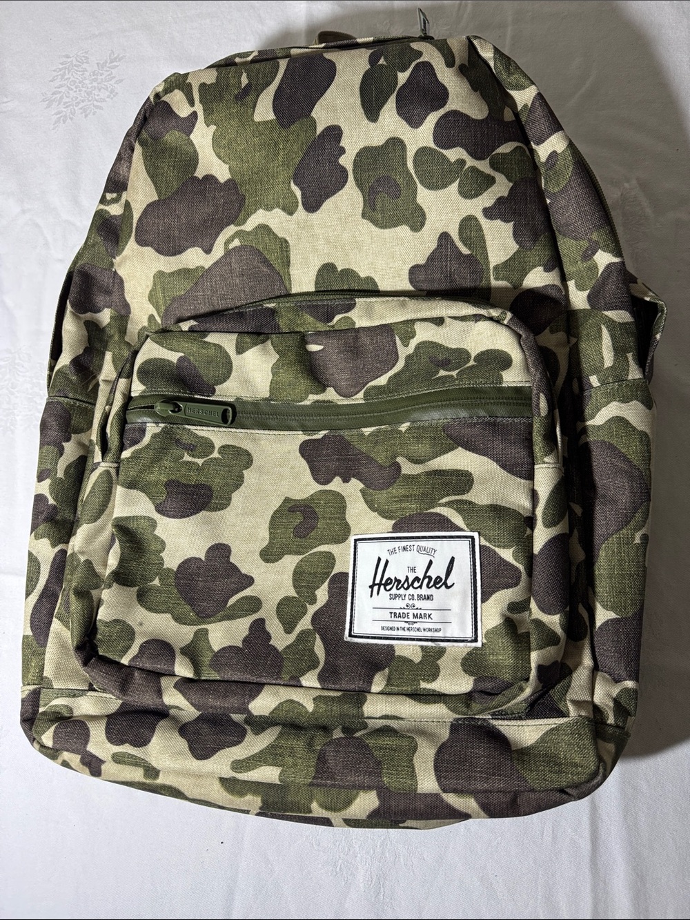 Herschel Supply Company Green Camo Backpack with Front Pocket, Lap Top Pocket.